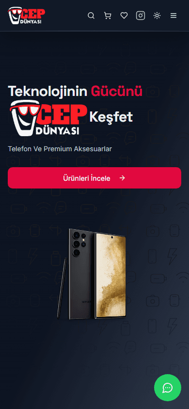 Cep Dünyası mobil ana sayfa görünümü